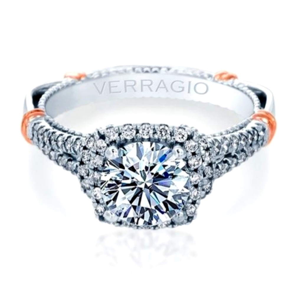 NEW 'VERRAGIO" 14k Halo RING Semi-mount Only 1 left